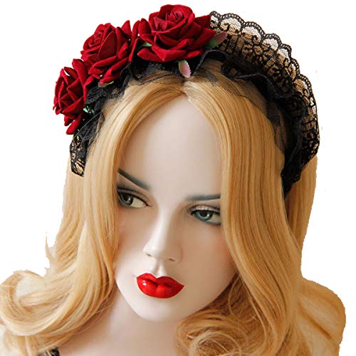 LSHDXD Court Black Lace Gothic Lolita Hair Band for Women, Halloween Christmas Headband Headdress for Party Supplies Queen Dress Up Makeup Perfect Hair Accessories for Ball Party Masquerade and Cosplay - Image 1