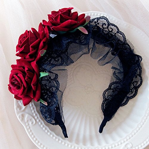 LSHDXD Court Black Lace Gothic Lolita Hair Band for Women, Halloween Christmas Headband Headdress for Party Supplies Queen Dress Up Makeup Perfect Hair Accessories for Ball Party Masquerade and Cosplay - Image 3