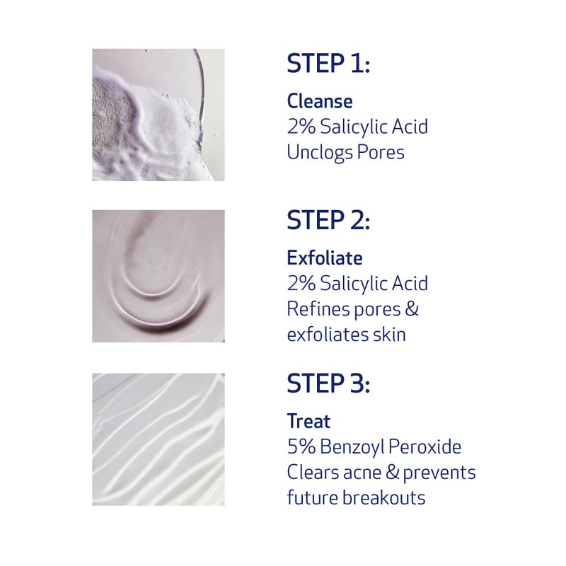 Obagi Medical Obagi CLENZIderm M.D. Therapeutic System - 3 Step Acne Treatment System Includes 2% Salicylic Acid (BHA) Cleanser, 2% Salicylic Acid (BHA) Exfoliating Toner, 5% Benzoyl Peroxide (BPO) Acne Treatment - Image 2