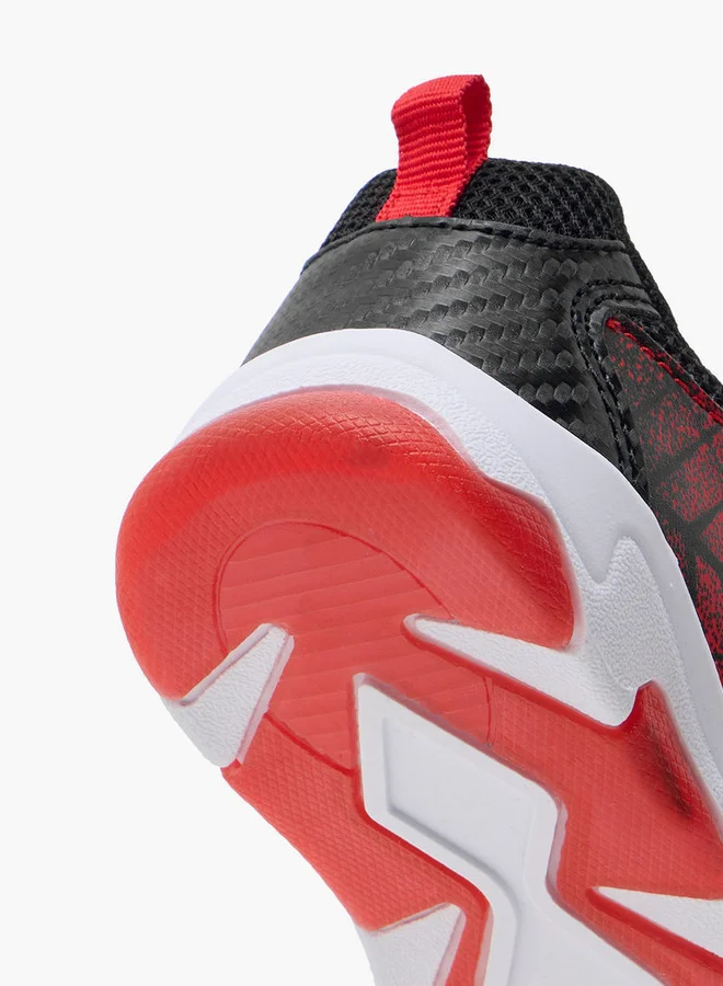 MARVEL Boys Spider-Man Print Light-Up Sneakers with Hook and Loop Closure