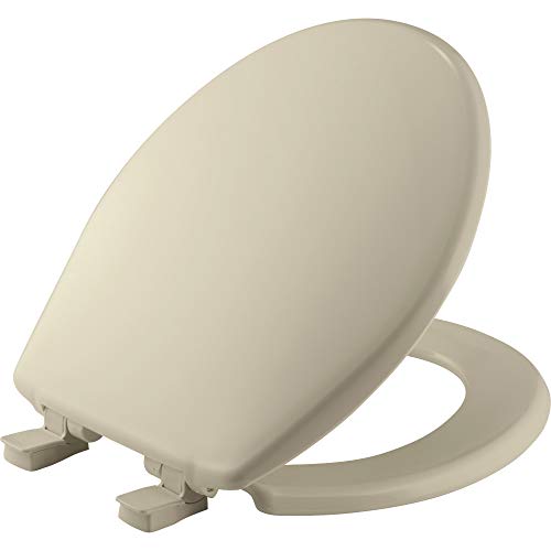 Bemis 730SLEC Slow Close Toilet Seat, Easy Clean Hinges and Durable Plastic Seat, Made in USA, Round, Bone - Image 1