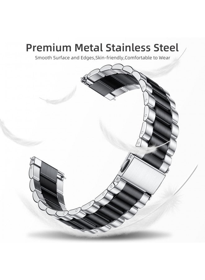 Lerobo Compatible with Samsung Galaxy Watch 7 6 5 4 Band 40mm 44mm/Galaxy Watch 6 4 Classic Band 43mm 47mm 46mm 42mm/Active 2 40mm 44mm/Watch 3 41mm,20mm Stainless Steel Metal Replacement Men Women - Image 2