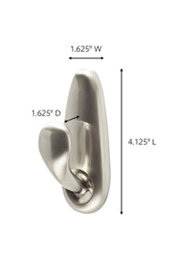 Command Damage-Free Large Durable Multi-Purpose Hanging Hook Brushed Nickel 4.13 x 1.63 Inch FC13-BN-ES  - Image 3