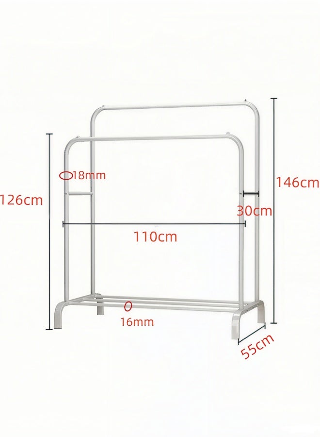 Noon East Metal Clothes Hanger Organizer and Clothes Stand - White 146x110x55 cm - Image 3