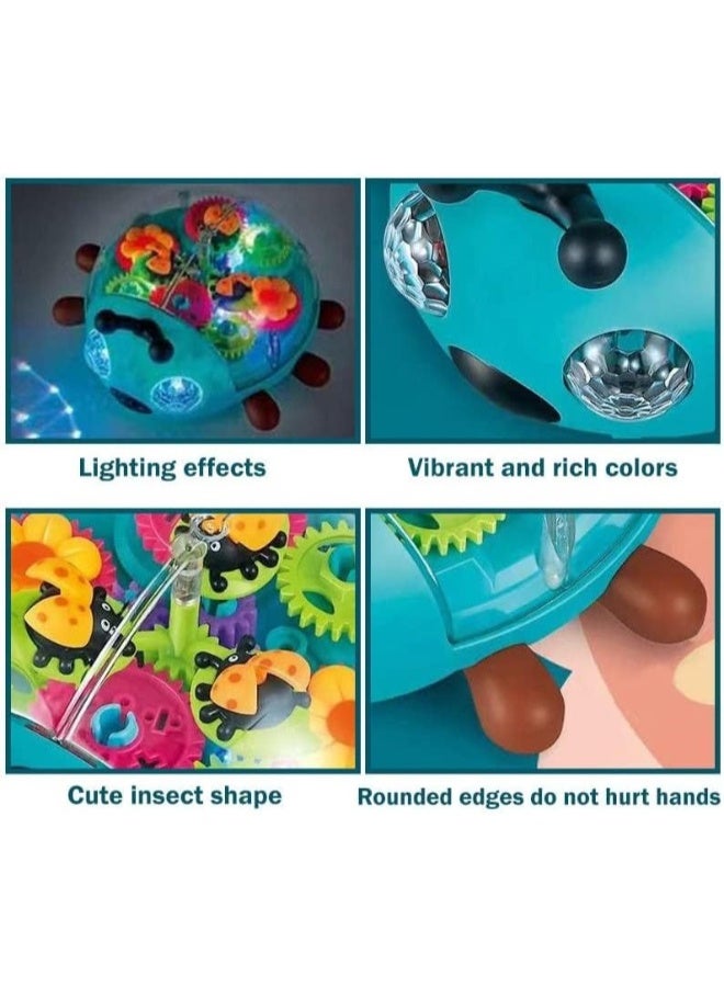 TOY GARDEN Electric Transparent Ladybug Gear Toy – Flashing Lights, Music, Bump & Go Action – STEM Toddler Toy for Boys & Girls 3+ - Image 5