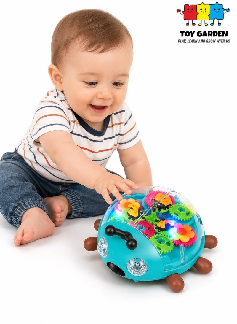 TOY GARDEN Electric Transparent Ladybug Gear Toy – Flashing Lights, Music, Bump & Go Action – STEM Toddler Toy for Boys & Girls 3+ - Image 2