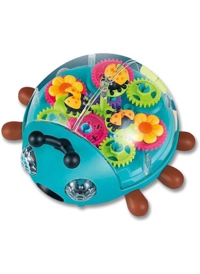 TOY GARDEN Electric Transparent Ladybug Gear Toy – Flashing Lights, Music, Bump & Go Action – STEM Toddler Toy for Boys & Girls 3+ - Image 3