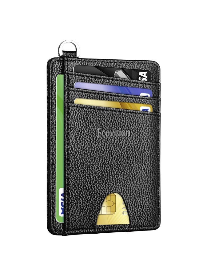 EcoVision Slim Minimalist Front Pocket Wallet, RFID Blocking Credit Card Holder Wallet with Detachable D-Shackle for Men Women - Image 1