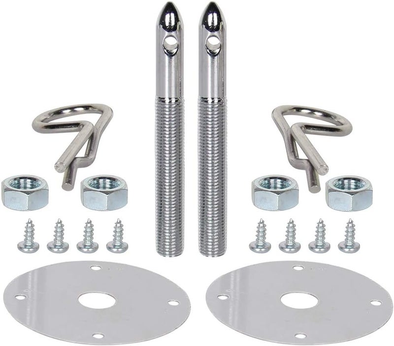 CarBole Chrome Steel Hood Pin Clip Kit Hair-Pin Style (18 Pcs Chrome Hood Pins) - Image 1