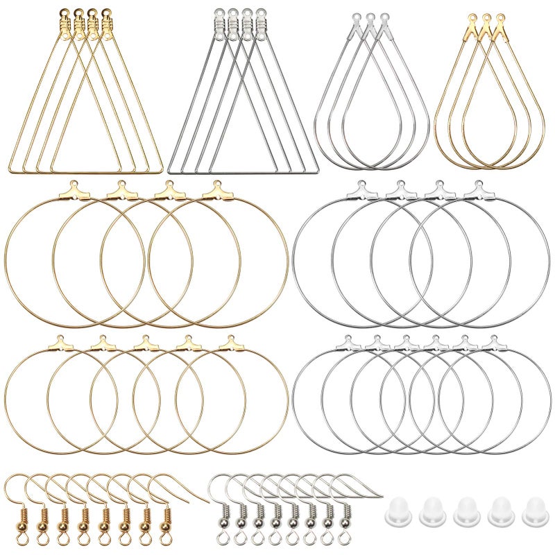 TOAOB THE ONE AND ONLY BABY TOAOB 280pcs Gold and Silver Earring Hooks with Earring Hoop and Backs for Jewellery Making Supplies DIY Craft Jewellery Findings Accessories