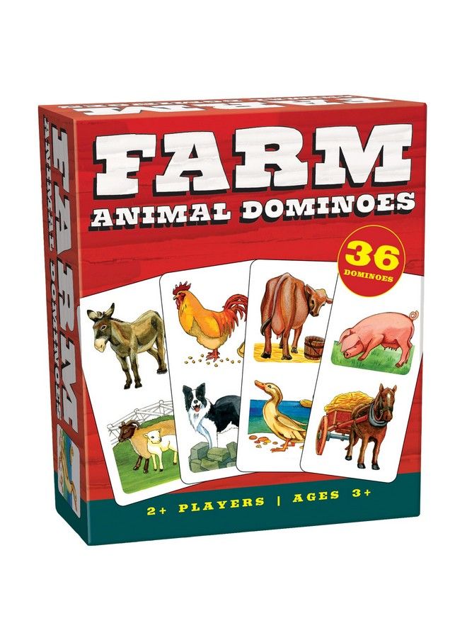 Outset Media Farm Animal Dominoes Outset Media Classic Matching Card Game No Reading Required Childen & Preschoolers Ages 3+ - Image 1