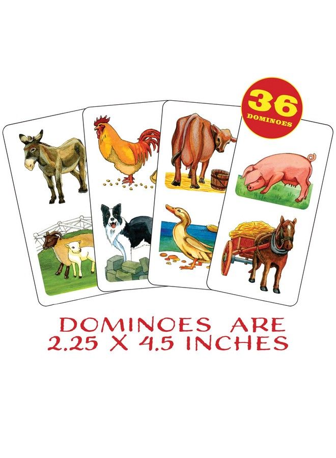 Outset Media Farm Animal Dominoes Outset Media Classic Matching Card Game No Reading Required Childen & Preschoolers Ages 3+ - Image 5