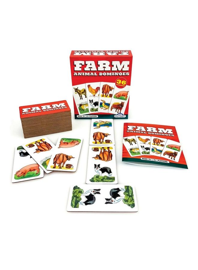 Outset Media Farm Animal Dominoes Outset Media Classic Matching Card Game No Reading Required Childen & Preschoolers Ages 3+ - Image 4