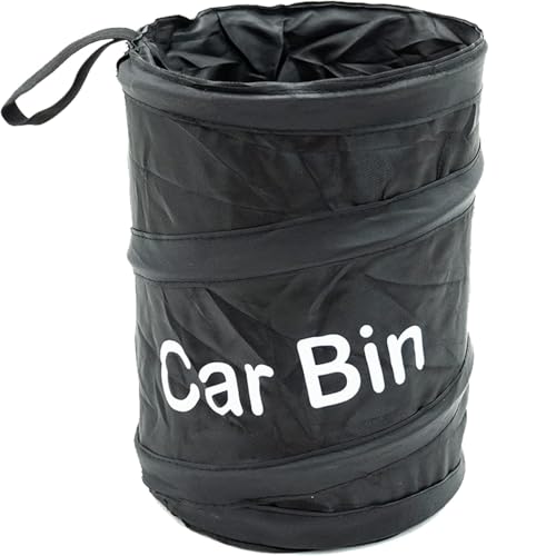 TASMAX car mini car dustbin car accessories Foldable Waste Bin Garbage Storage for Car Trash Bin Can Holder dustbin bags small garbage bags Foldable mini car dustbin Cars, Home, Office,(Black Pack 1) - Image 1