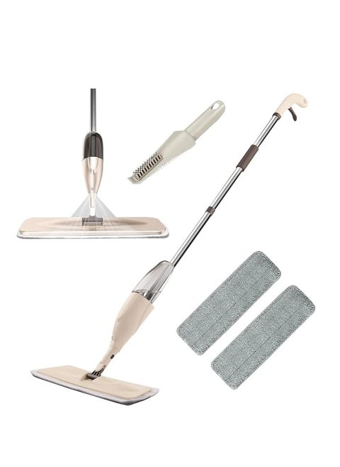 Household Spray Mop for Cleaning Floors with 2 Washable Pads - Wet and Dry Microfiber Mop with 800ml Refillable Bottle