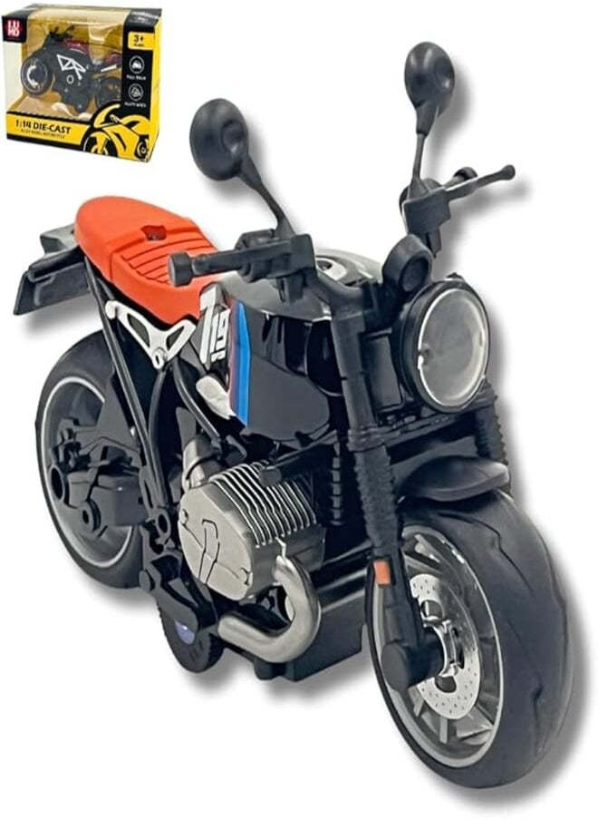 KIDSZONE KIDSZONE Die Cast Toy Motorcycle,Pull Back with Sounds and Lights 1:14 Friction Powered Kids Toy Cars,Toys Gift for Boys or Girls Over 3 Years Old Birthday Christmas (719 Multicolor) 