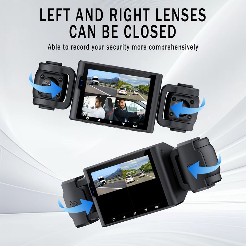 360 Degree 4 Channel Dash Cam 1080P Night Vision with 64GB Memory Card - Image 2