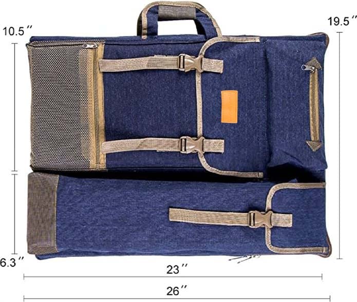 TRANSON Artist Backpack Art Portfolio Bag 26” x 19.5” Navy Blue - Image 2