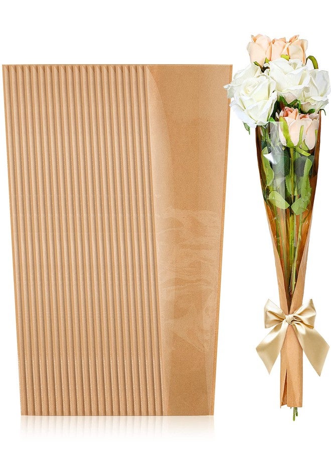 Sabary 100 Pcs Flower Bouquet Wrapping Paper Flower Rose Sleeves Bulk Floral Bags for Valentine Bridal Shower Wedding Anniversary Birthday Mother's Day(24.8" x 8.7" - Image 1