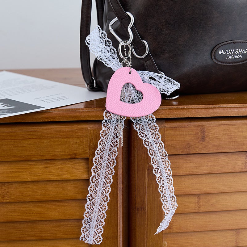Bow Lace Love Bow Girl''s Heart White Summer Car Keychain Mobile Phone Case Bag Pendant Pendant - Image 5