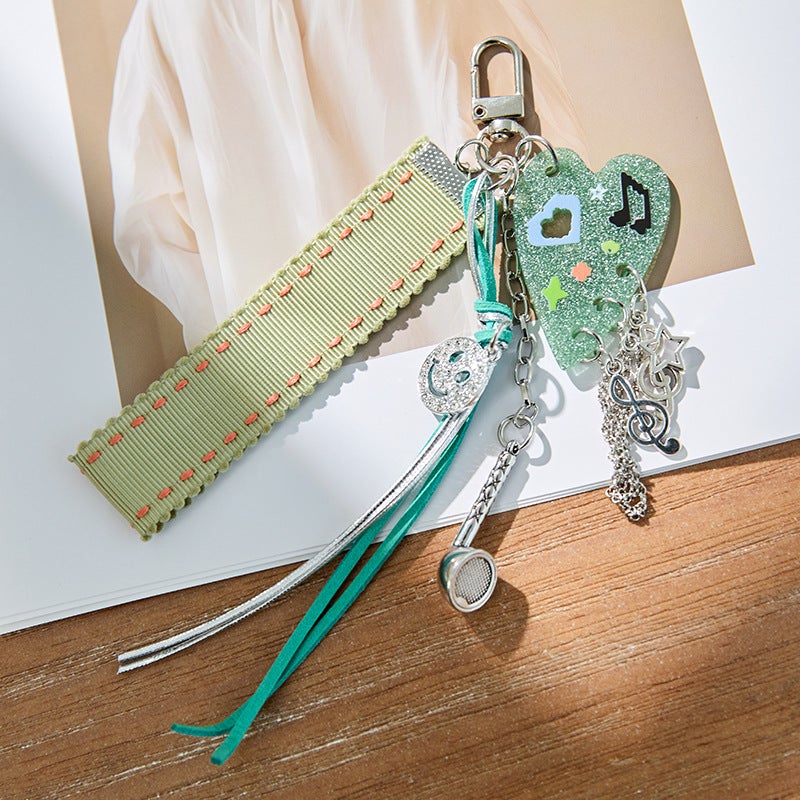 Bow Lace Love Bow Girl''s Heart White Summer Car Keychain Mobile Phone Case Bag Pendant Pendant - Image 1