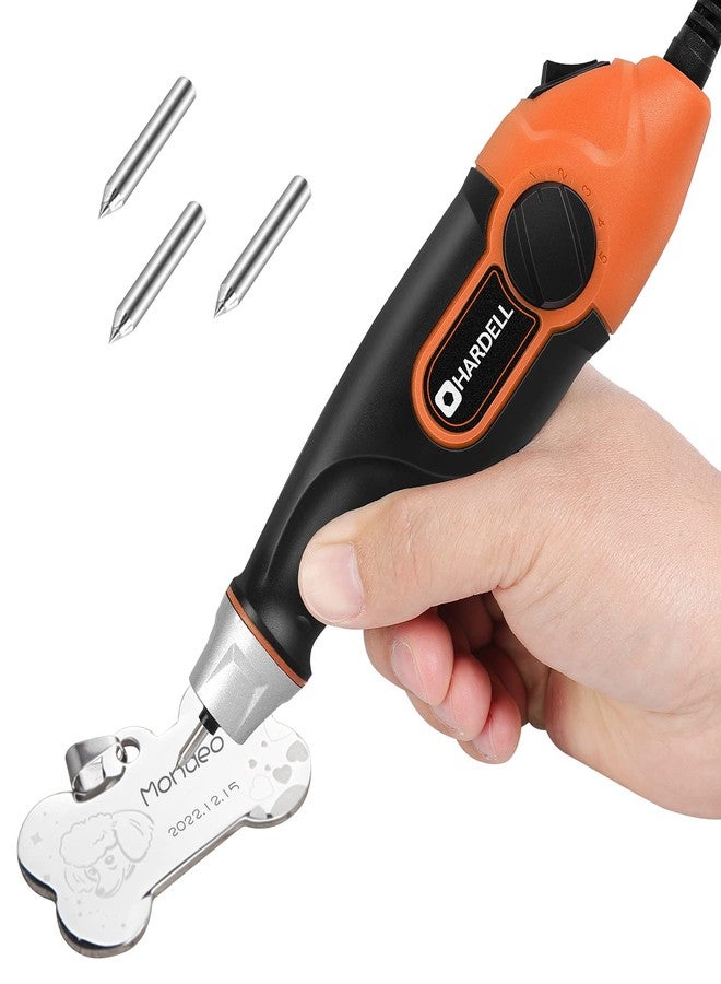HARDELL 24W Engraver Pen, 5 Speed Etching Tool with Letter/Number Stencil,Soft Handle Engraver with Tungsten Carbide Steel Bits for Metal, Tile, Stone, Wood,Leather, Glass, PVC Pipe, DIY Crafts - Image 1