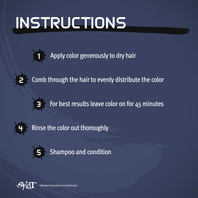 Splat Midnight Azure Semi-Permanent Blue Hair Color Kit No Bleach, Vegan, Cruelty Free - Image 3