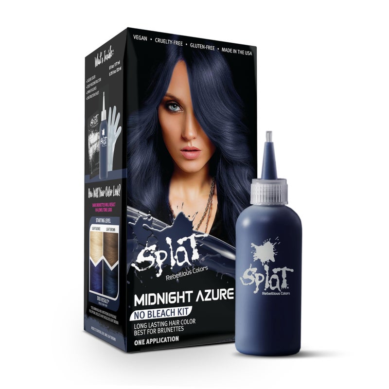 Splat Midnight Azure Semi-Permanent Blue Hair Color Kit No Bleach, Vegan, Cruelty Free - Image 1