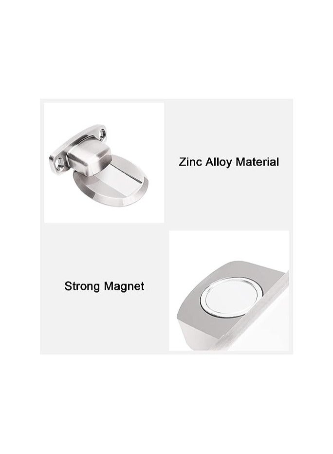 Heavy Duty Magnetic Door Stopper - 2 Pack Silver Metal Door Catch with 3M Self-Adhesive, Floor Mounted, Anti-Corrosion, No Drilling Required, Easy Installation.  - Image 4