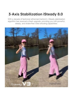 هوهم Hohem iSteady V3 مثبت جيمبال قابل للطي مع متتبع الذكاء الاصطناعي وجهاز التحكم عن بعد  - Image 2
