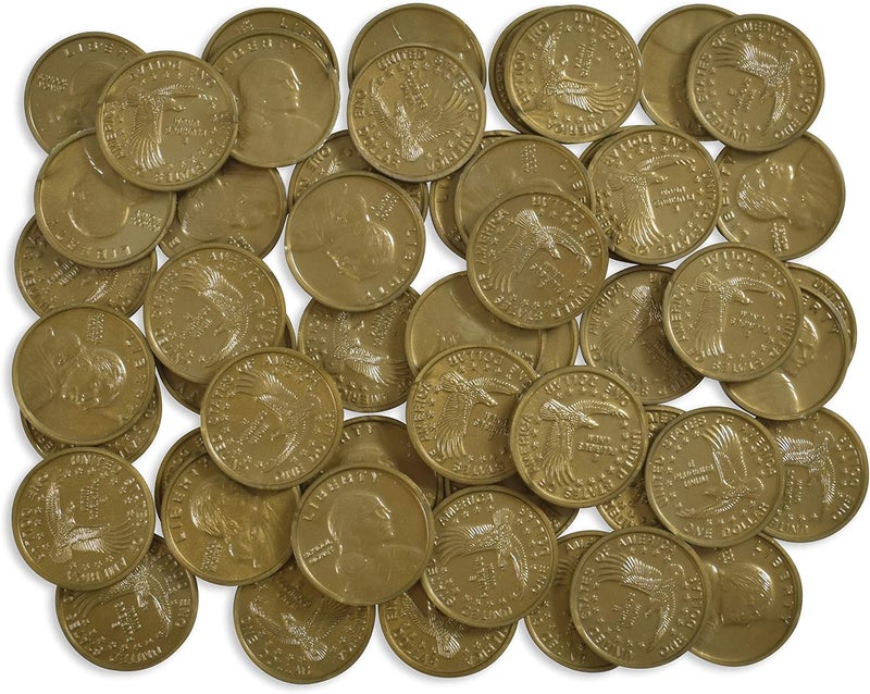 ليرنينج أدفانتدج Play Dollars - Set of 50 Plastic Coins - Designed and Sized Like Real US Currency - Teach Money Math With This Pretend Play Resource - Image 5