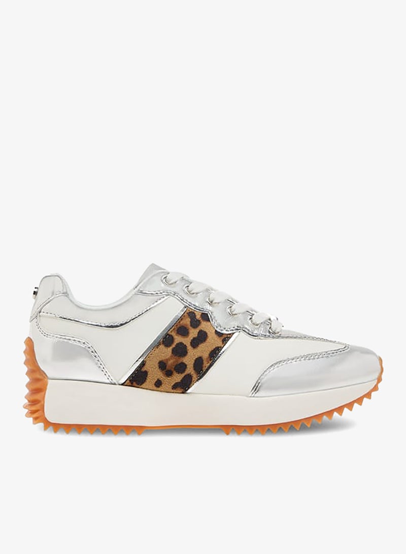 ELLE Women's Animal Print Sneakers with Lace-Up Closure - Image 1