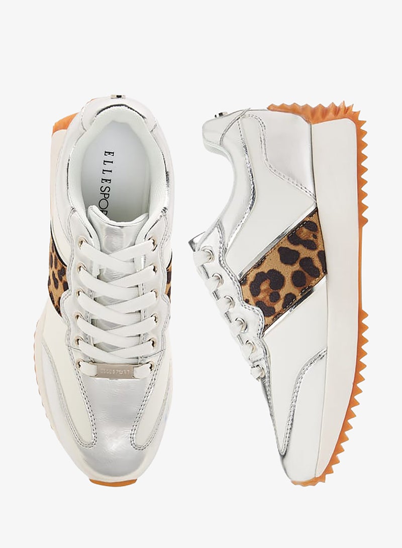 ELLE Women's Animal Print Sneakers with Lace-Up Closure - Image 2