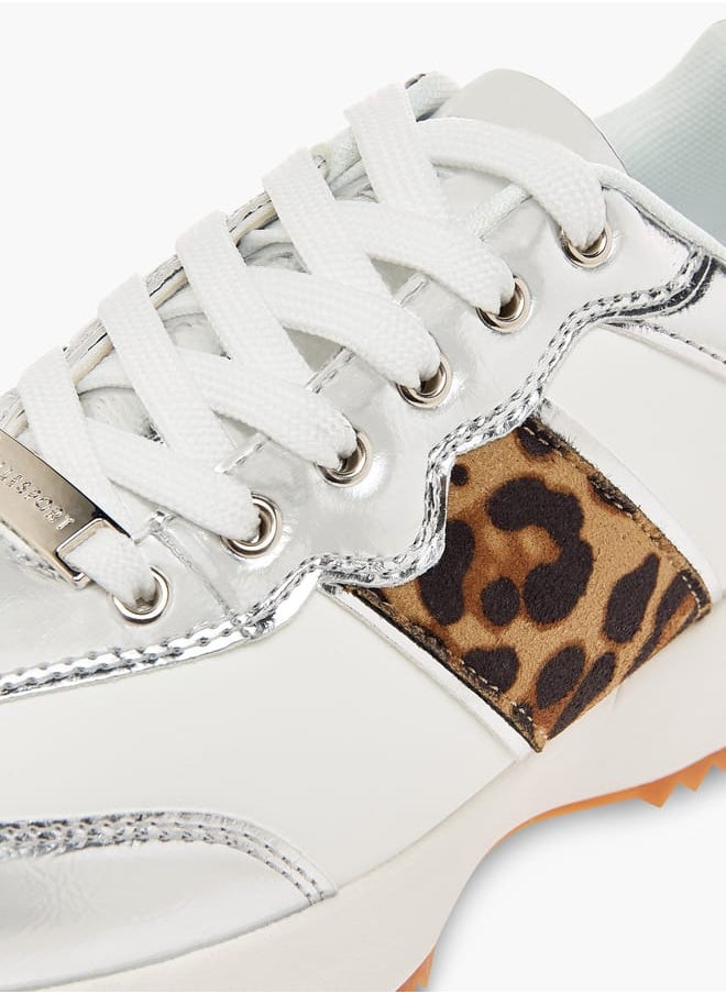 ELLE Women's Animal Print Sneakers with Lace-Up Closure  - Image 4