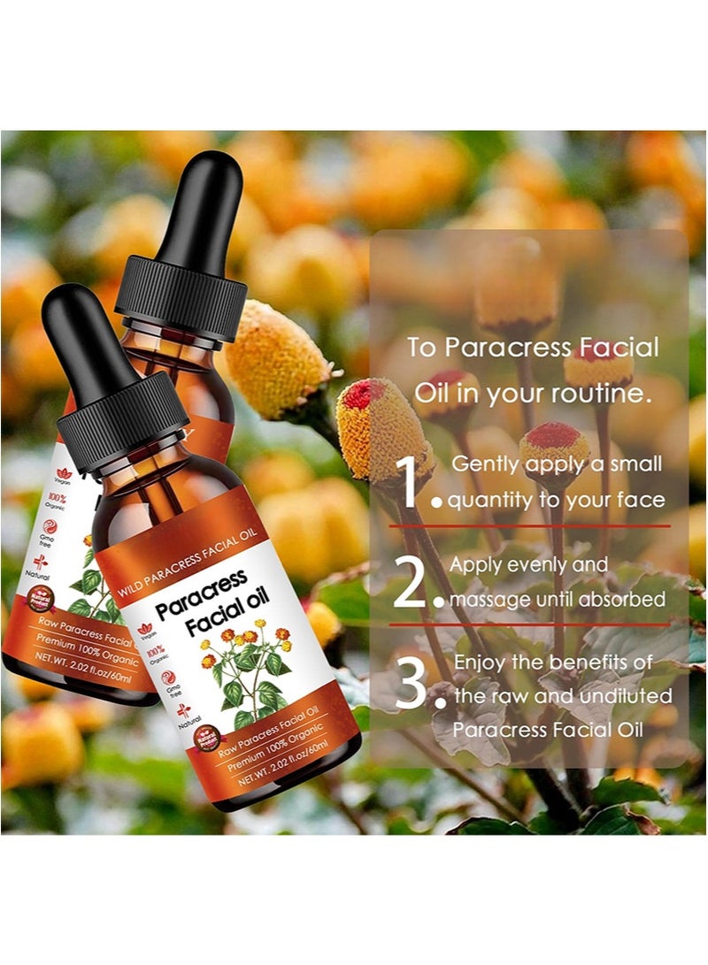 وايلد زيت الوجه باراكريس العضوي النقي 100% - مرطب أساسي مضاد للشيخوخة مع زهرة سبيلانثيس أكميلا أوليراسيا وزيت MCT لتقليل التجاعيد وترطيب البشرة وتفتيحها وتوهجها 2.02 أونصة سائلة (قطعة واحدة) - Image 4