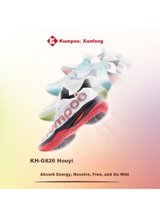 Kumpoo Badminton Shoes Durable Shock Absorbing Breathable Compeion Training Shoes Thick Yi Kh-g826 White/red/black 40 - Image 1