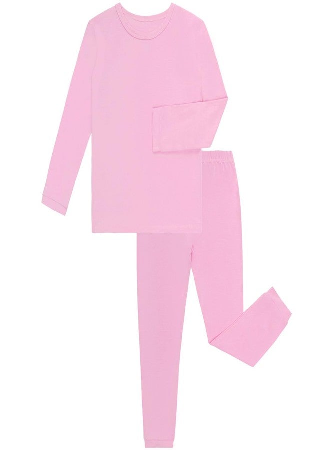 GUISBY Baby Boy Girl Pajama Set, Soft Rayon of Bamboo Toddler Snug fit Long Sleeve with Pants Pjs Sleepwear Pink 4T - Image 1