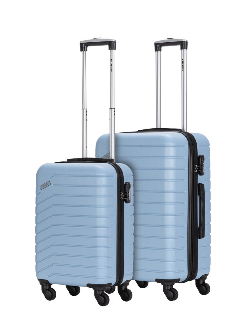 2 piece ABS luggage set with 360° spinner wheels, number lock, and 3-Stage aluminum handle 20" and 24" set for best travel experience
