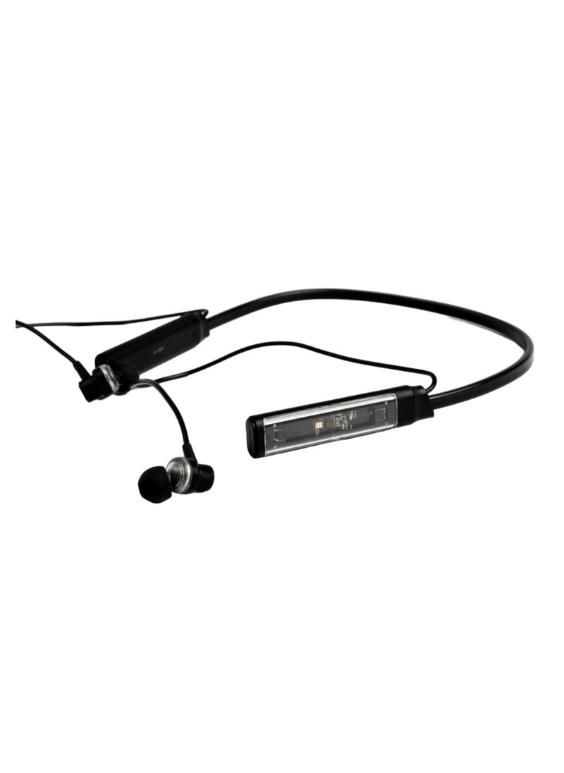 GREEN LION - Veria Wireless Neckband Earphones with Control Buttons, Up to 17 Hours Play Time & Up to 17.5 Hours Talk Time, 65 Days Standby, FTD Chipset, Built-in Microphone, 12m Transmission Range - Black - Image 1