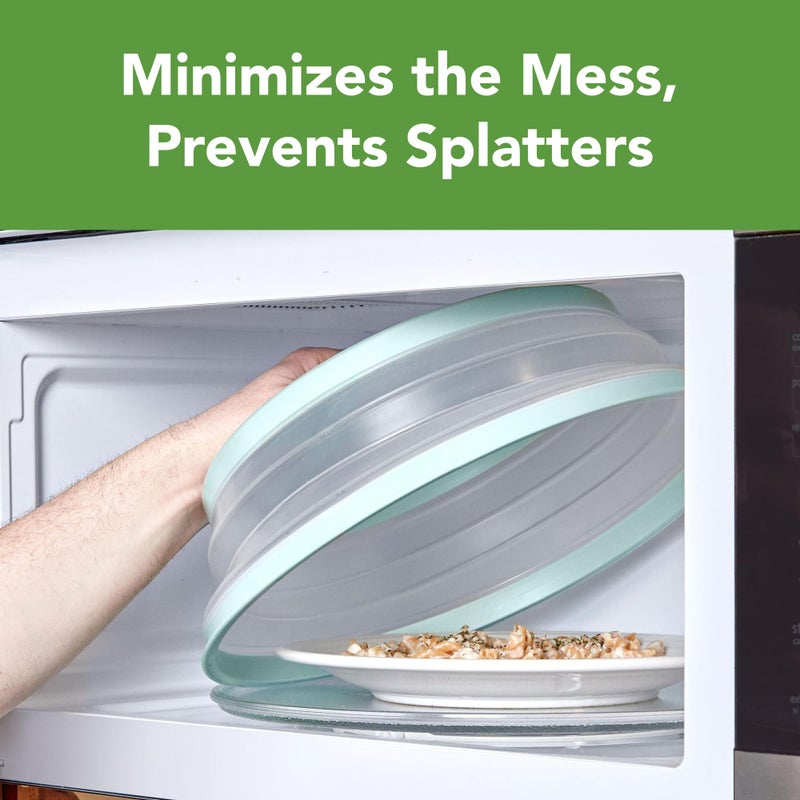 Tovolo Large Microwave Splatter Cover Blue Haze 13 inch Collapsible Silicone Splatter Cover for Extra Large Microwaves, Dishwasher Safe Vented Plate Guard BPA Reheating Cover for Food - Image 2