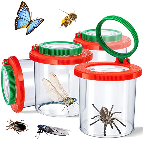 TORINALITAL Insert Bug Viewer for Kids 4PCS Magnifying Insect Box Bug Catcher Kit for Kids Bugs Magnifier Container Critter Insect Bugs Cage Magnifier Backyard Explorer Insects Viewer Collecting Kit - Image 1