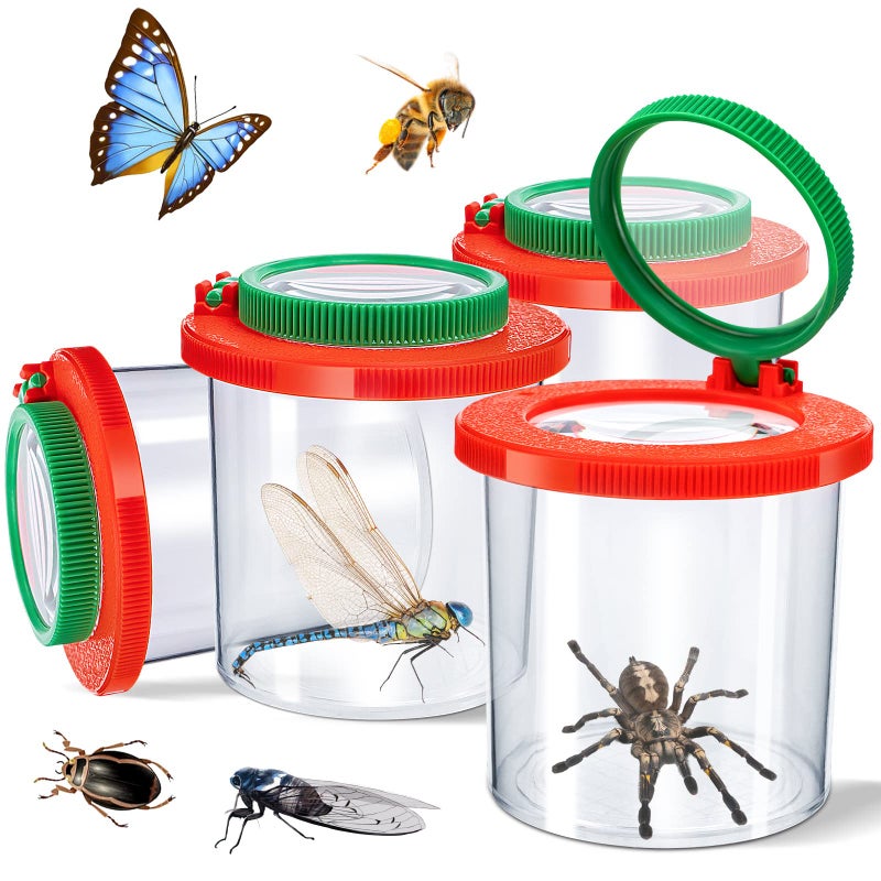 TORINALITAL Insert Bug Viewer for Kids 4PCS Magnifying Insect Box Bug Catcher Kit for Kids Bugs Magnifier Container Critter Insect Bugs Cage Magnifier Backyard Explorer Insects Viewer Collecting Kit - Image 3