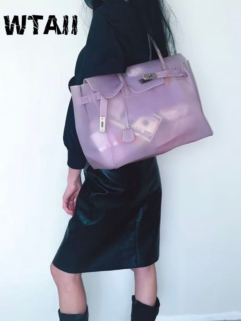 2026 Summer Transparent Jelly Tote Bag - Large Capacity Commuter Shoulder Bag for  Women - Image 5