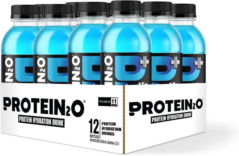 Protein2o 15g Whey Protein Isolate Hydration Drink Plus Energy  Focus 350mg of Electrolytes 125mg of Caffeine Sugar Free Blue Raspberry 169 oz Bottle Pack of 12 - Image 2