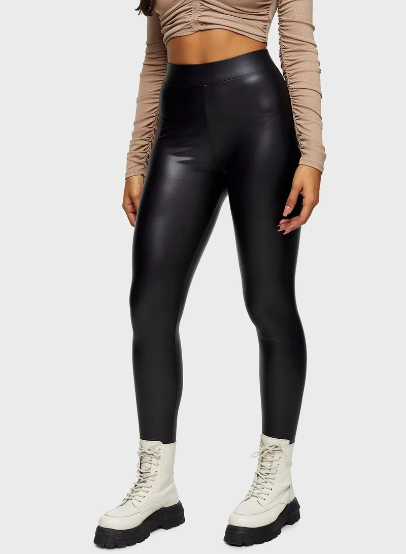 TOPSHOP Faux Leather Leggings