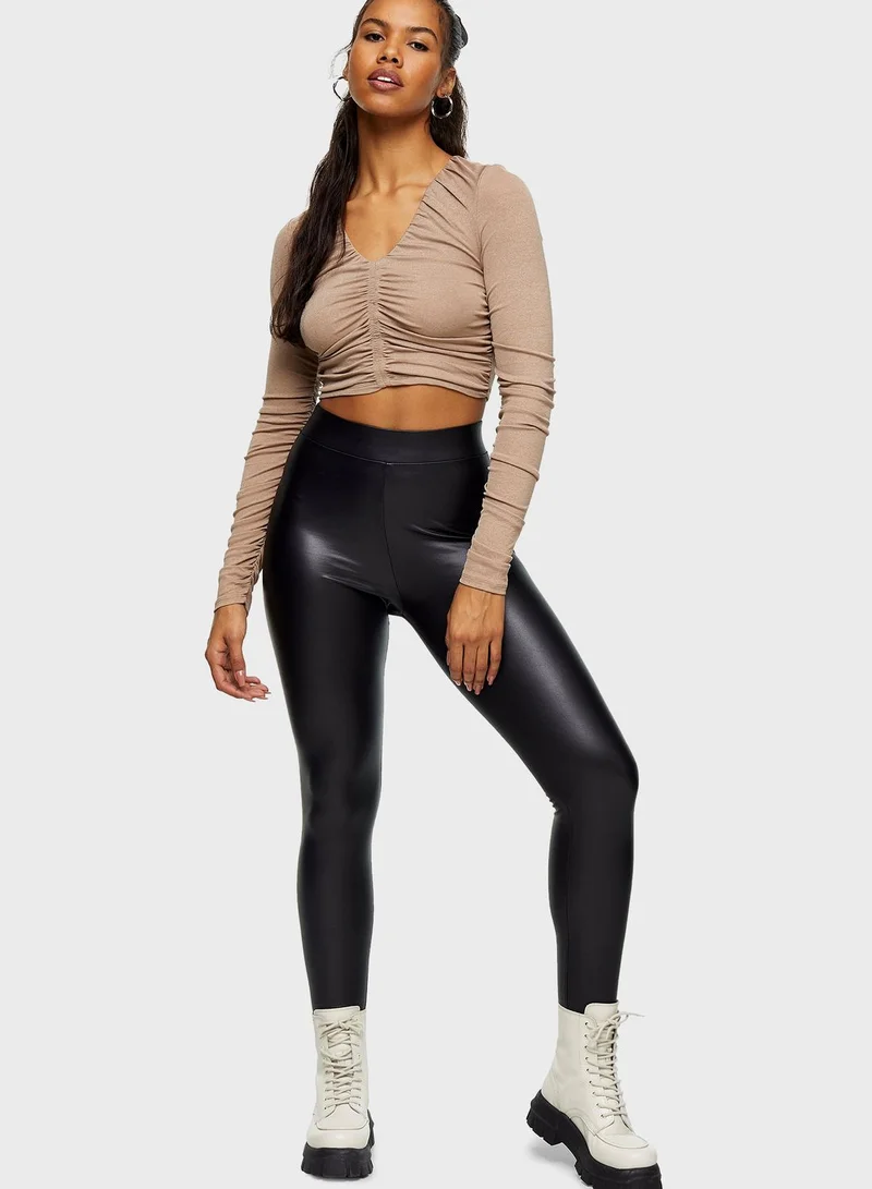TOPSHOP Faux Leather Leggings