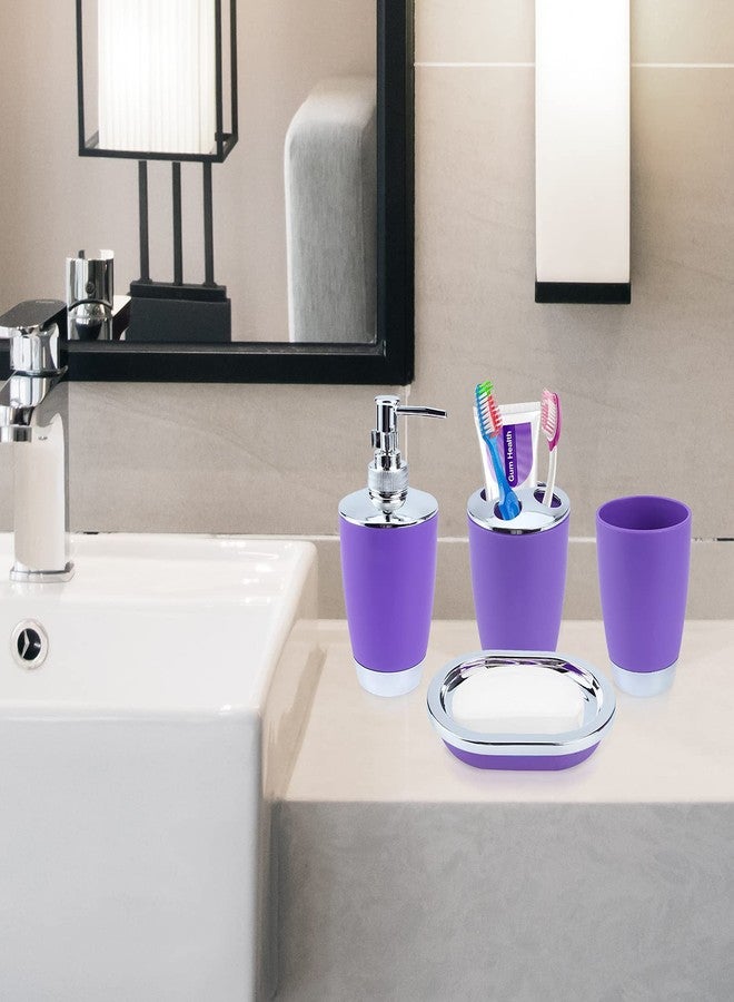 Estink 6 Piece Bathroom Accessories Set, Bath Ensemble Bath Set Includes Lotion Bottles Toothbrush Holder Tooth Mug Dish Toilet Brush Trash Can for Decorative Countertop Housewarming - Image 4