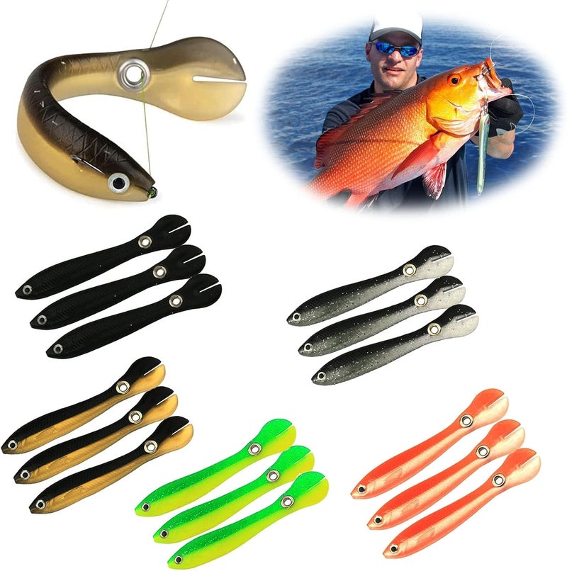 klarako Soft Bionic Fishing Lure, 5/10/15Pc Soft Loach Fishing Lures, Fishing Lures Bionic Swimming Lure, Fishing Stuff Simulation Loach Soft Bait, Slow Sinking Fishing Bait for Saltwater & Freshwater - Image 1