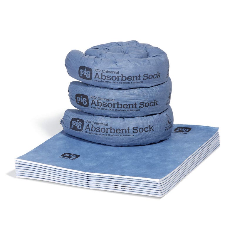 PIG Water Absorbing Kit | Absorbs up to 5 Gallons per kit | Blue | PM50490