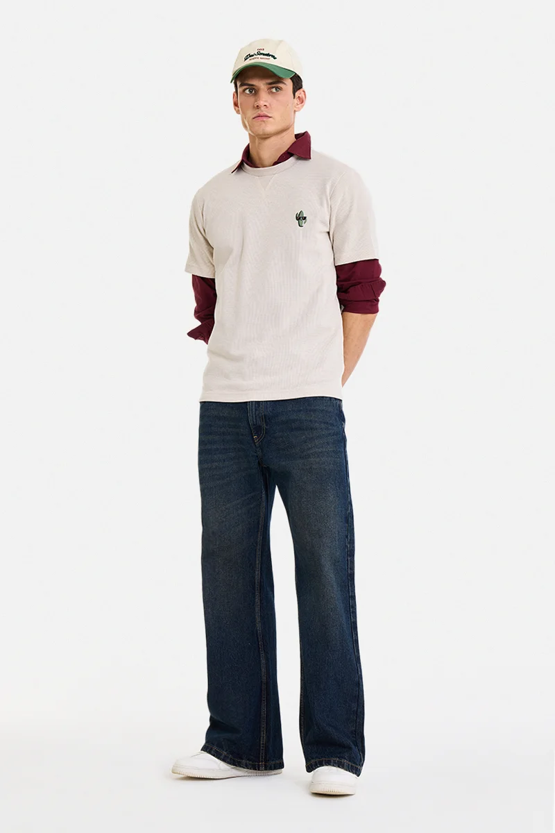 SNITCH Indigo Solid Flared Fit Casual Jeans